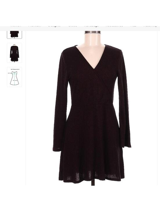 Express Dresses & Skirts - Express Heather Burgundy Wrap Top Dress - Sz Medium